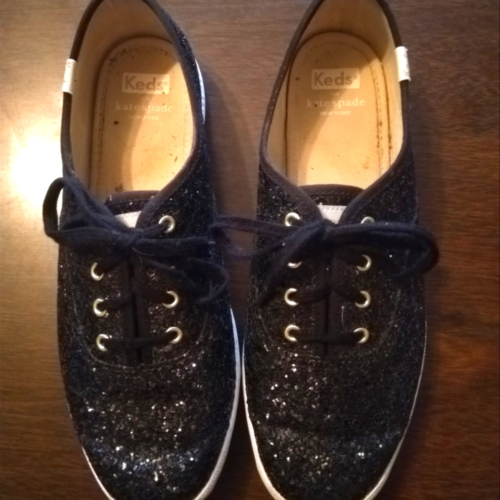 Kate Spade x Keds Black Glitter